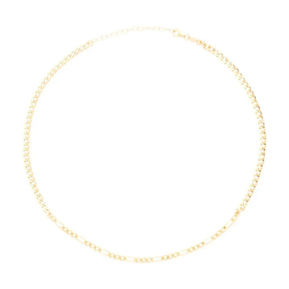 MIA FIORE Made In Italy 18kt Gold Plated Figaro Mixed Chain Necklace - Picture 2 of 2